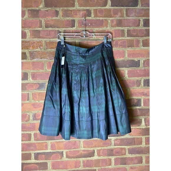 Talbots Classic Plaid Pleated Silk Skirt NWT 6P - Picture 2 of 5
